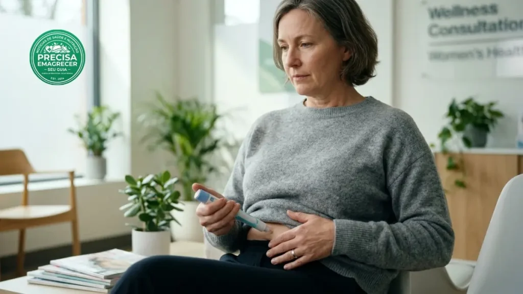 Controle de peso na menopausa com canetas emagrecedoras em destaque. Canetas emagrecedoras namenopausa