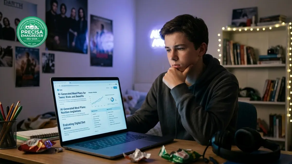 Jovens explorando opções saudáveis em estudo sobre dietas criadas por IA